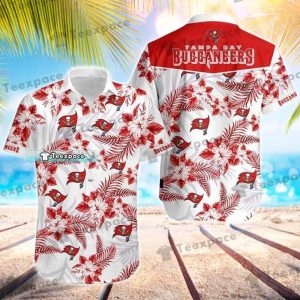 White Tampa Bay Buccaneers Floral Hawaiian Shirt
