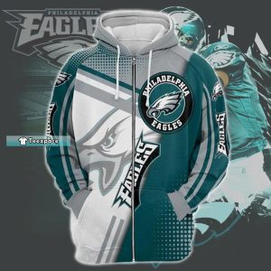 Zip Up Eagles Hoodie Eagles Gifts For Her