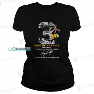 3 Dwayne Haskins 1997 2022 Steelers Signature T Shirt Womens
