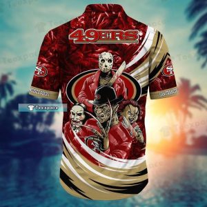 49ers Michael Myers Freddy Krueger Chucky Hawaiian Shirt 3