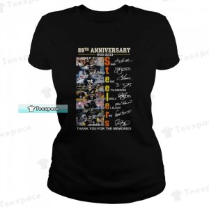 89th Anniversary Steelers Thank You For The Memories T Shirt Womens