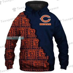 Chicago Bears Abstract Word Pattern Hoodie
