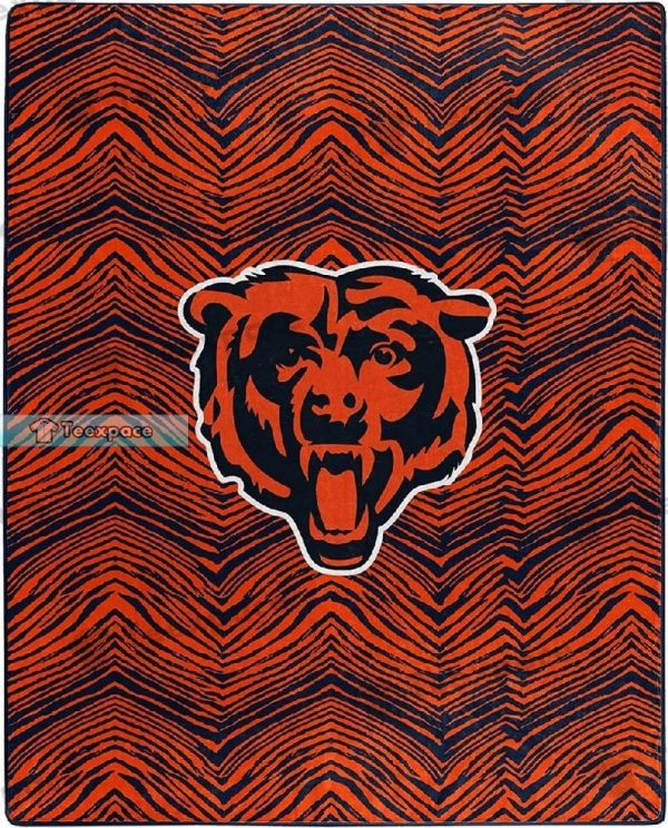 Chicago Bears Animal Print Sherpa Blanket