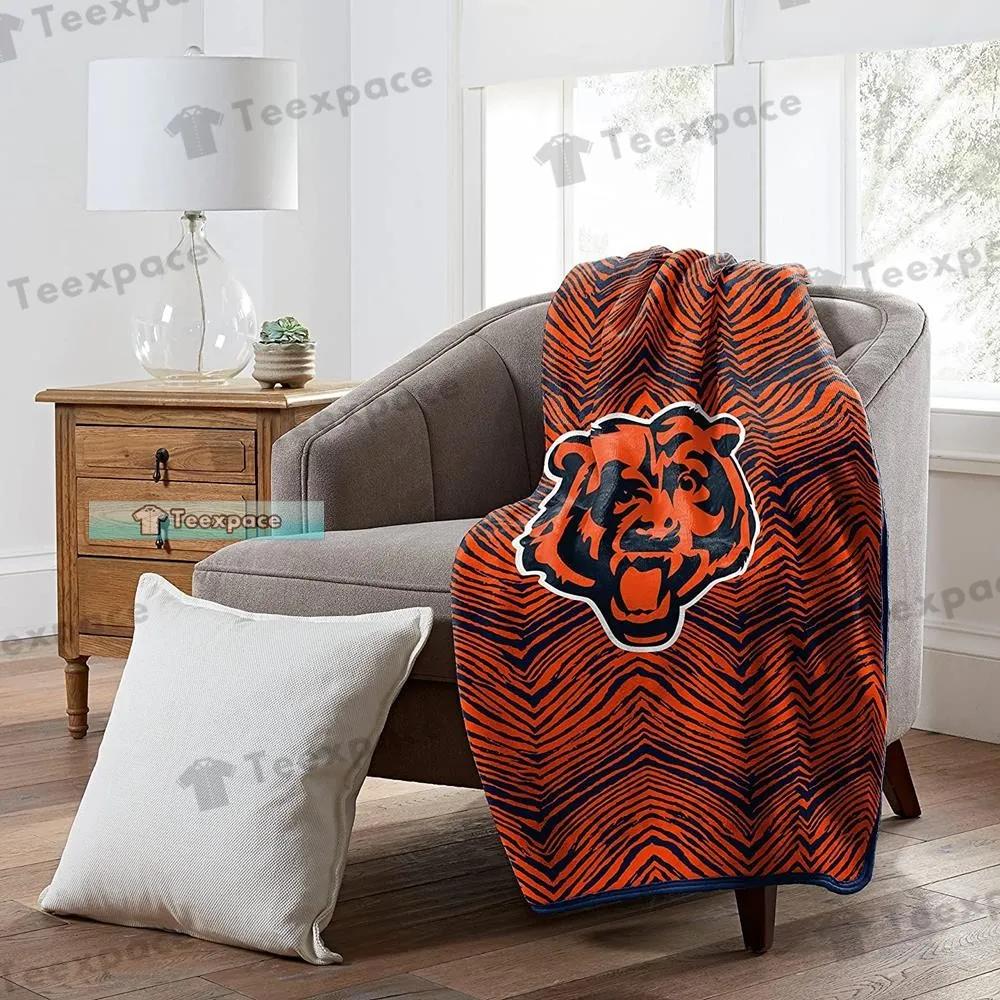Chicago Bears Animal Print Sherpa Blanket - Teexpace