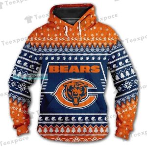 Chicago Bears Christmas Ethnic Football Pattern Hoodie