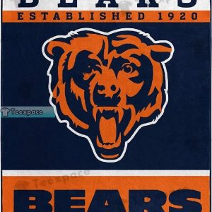Chicago Bears Classic Design Established 1920 Throw Blanket 1