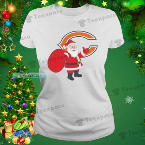 Chicago Bears Santa Claus Christmas T Shirt Womens