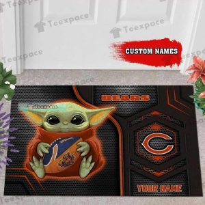 Custom Chicago Bears Baby Yoda Doormat
