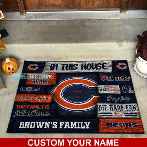 Custom Chicago Bears In This House We Love Bears Doormat