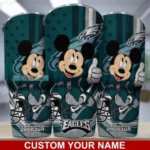 Custom Name Eagles Mickey Mouse Anniversary Tumbler