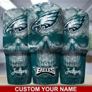Custom Name Eagles Skull Pattern Tumbler Gift For Men