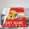 Custom Name Number Kansas City Chiefs Plush Blanket