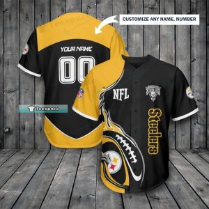 Custom Name Number Pittsburgh Steelers ThunderBall Baseball Jersey