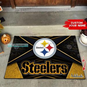Custom Name Pittsburgh Steelers Big Logo Doormat