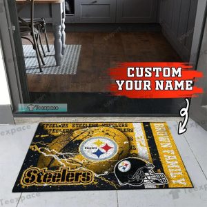 Custom Name Pittsburgh Steelers Thunder Football Doormat
