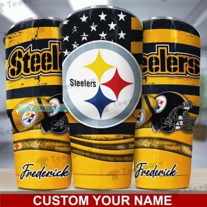 Custom Name Steelers Football Helmet Tumbler