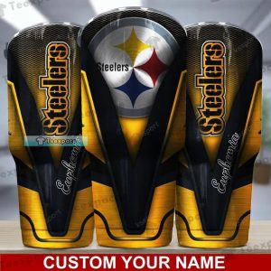 Custom Name Steelers Golden And Black Tumbler