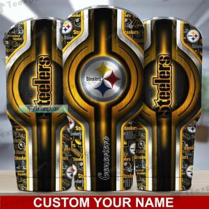 Custom Name Steelers Golden Glitter Tumbler