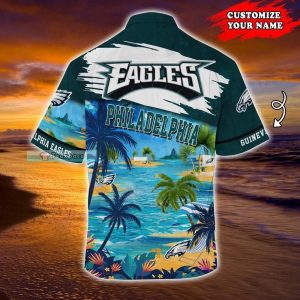 Custom Name Tropical Beach Philadelphia Eagles Hawaii Shirt 1