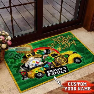 Custom Pittsburgh Steelers Happy St. Patrick’s Day Doormat