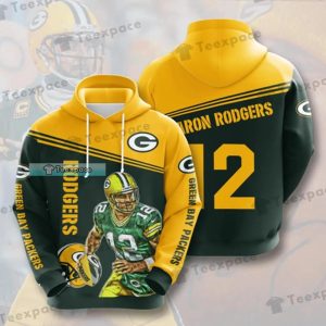 Green Bay Packers Aaron Rodgers #12 Art Pullover 3D Hoodie