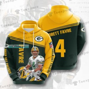Green Bay Packers Brett Favre Signature Pullover 3D Hoodie