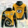 Green Bay Packers Flamming Ball Pullover 3D Hoodie
