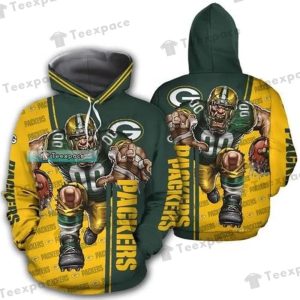 Green Bay Packers Warrior Art Pullover 3D Hoodie