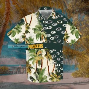 Green Bay Packers White Tropical Hawaiian Shirt
