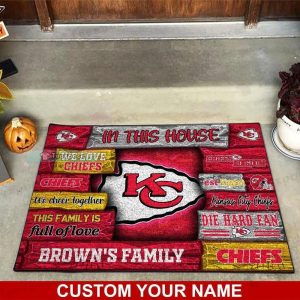 Custom Name Kansas City Chiefs Die Hard Fan Doormat