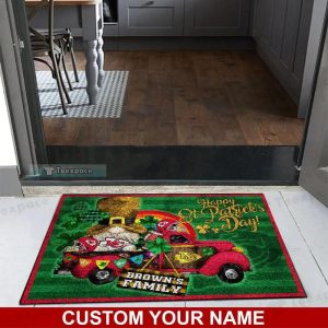 Custom Name Kansas City Chiefs Saint Patrick’s Day Doormat