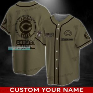 Personalized Army Chicago Bears Baseball Jersey 1