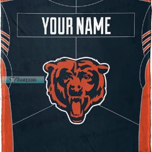 Personalized Back Jersey Chicago Bears Throw Blanket
