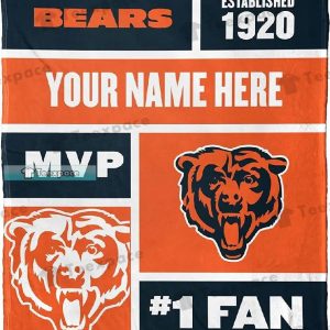 Personalized MVP Fan Chicago Bears Throw Blanket