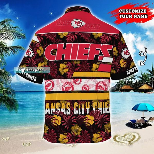 Personalized Name Kansas City Chiefs Floral Hawaiian Shirt