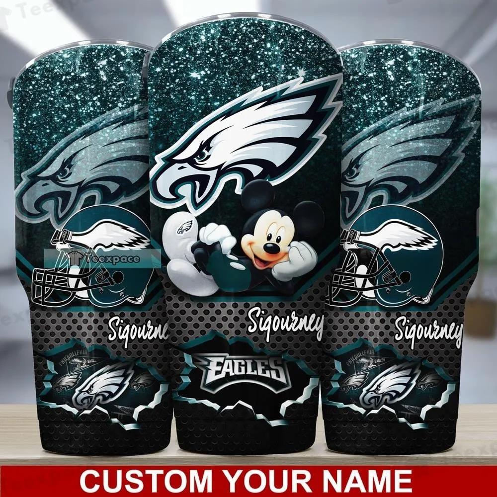 Personalized Name Mickey Mouse Eagles Fan Tumbler