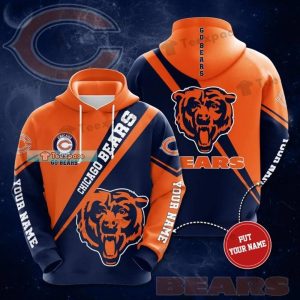 Personalized Name On Sleeve Chicago Bears Hoodie