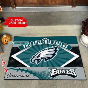 Personalized Name Philadelphia Eagles Doormat 3