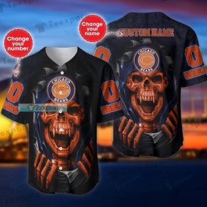 Personalized Red Death Chicago Bears Baseball Jersey