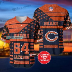 Personalized Star Pattern Chicago Bears Baseball Jersey