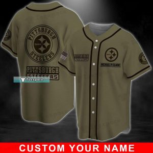 Personalized Steelers Brown Baseball Jersey
