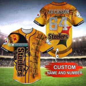 Personalized Yellow Steelers Baseball Jersey