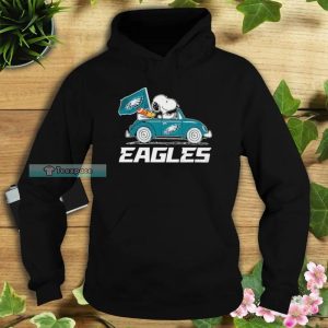 Snoopy And Woodstock Driving Car Philadelphia Eagles Shirt