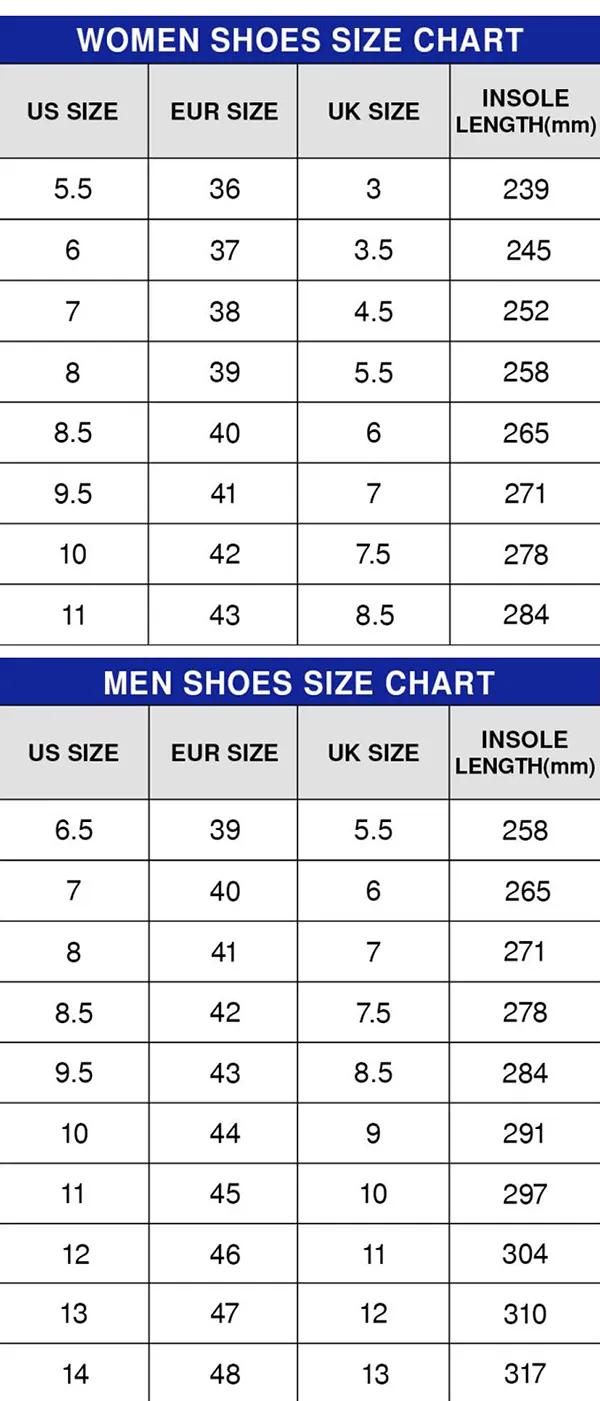 Air Jordan High Top size chart