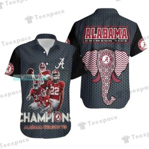 Alabama Crimson Tide Champions Steel Pattern Hawaiian Shirt