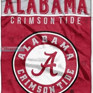 Alabama Crimson Tide Circle Logo Letter Pattern Sherpa Blanket