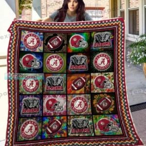 Alabama Crimson Tide Collected Combined Fuzzy Blanket 1