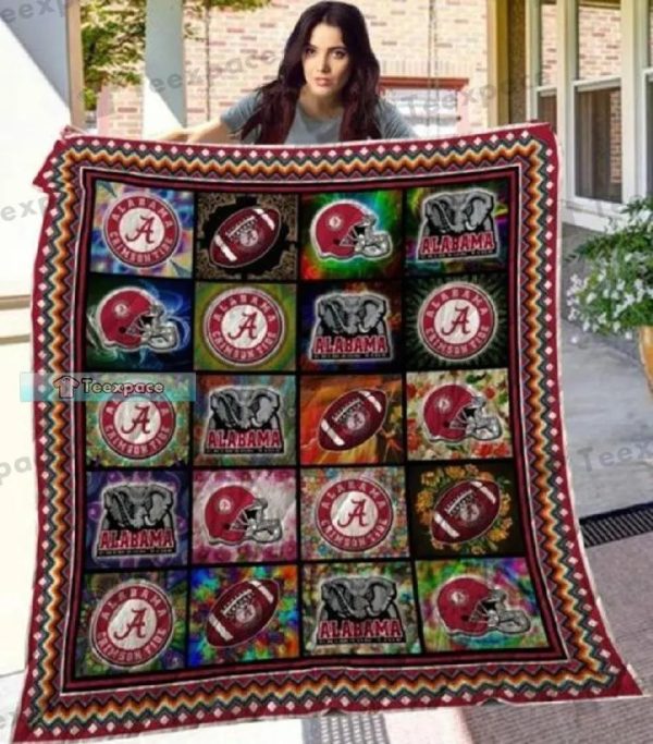 Alabama Crimson Tide Collected Combined Fuzzy Blanket