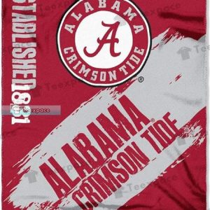 Alabama Crimson Tide EST 1831 Brush Pattern Plush Blanket