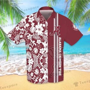 Alabama Crimson Tide Floral Stripes Pattern Hawaiian shirts